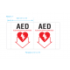 3D Plastic AED Tent Sign - 6" x 5"  by Cardiac Life